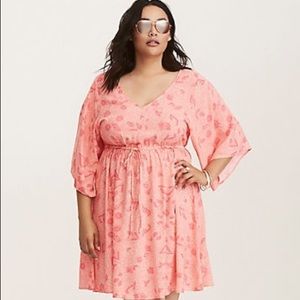 Torrid coral floral print dress sizes 2, 3, and 4